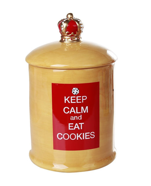 Pacific Giftware Keep Calm and Eat Cookies Ceramic Cookie Jar with Air Tight Lid 8.75 inch Tall