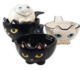 Black and White Cats Nesting Ceramic Measuring Cup Set of 4