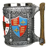Medieval English Crest Tankard Mug 20 oz Coffee Stainless Steal Insert Stein