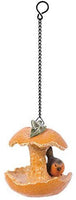 Pacific Giftware Orange Fruit Finch Garden Hanging Bird Feeder Statue Home Decor