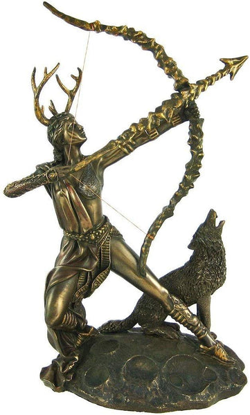 Bronzed Finish Artemis Moon Goddess Greek Statue Diana by Pacific Giftware