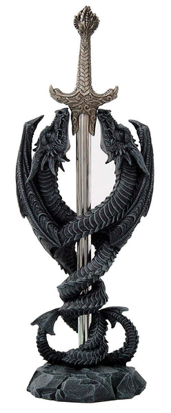 Pacific Giftware Mystical Double Stone Dragon Letter Opener Desktop Decor 10 Inch Tall