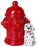 Pacific Giftware Firehouse Dalmatians and Fire Hydrant Ceramic Cookie Jar Kitchen Counter Decor 8.5 Inch Tall