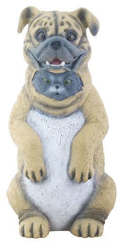 YTC Cream and Grey Cat as Dog Dupers Themed Decorative Figurine Statue