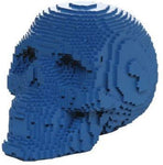 Pacific Giftware 3D Pixelated Skull Collectible Desktop Figurine Gift 4 Inch (Blue Color)