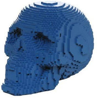 Pacific Giftware 3D Pixelated Skull Collectible Desktop Figurine Gift 4 Inch (Blue Color)