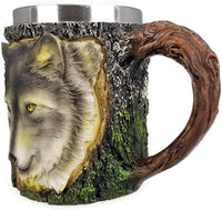 Pacific Giftware Wild Wolf Mug Stainless Steel Liner Collectible Tankard 13oz