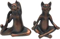 Pacific Giftware Zen Garden Inner Peace Yoga Cats Set of 2 Figurine Collectible Sculpture Decor 5 inch Tall