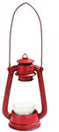 5.5 Inch Oil Lamp Shaped Hand Painted Resin Candle Holder, Red