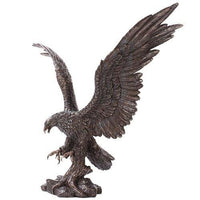 Bronzed Grand Bald Eagle Patriotic Bird Figurine Made of Polyresin