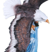 Pacific Giftware American Bald Eagle Soaring Over Waters Statue Figurine Home Decor Gift 13.5 Inch