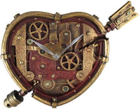 Steampunk Wall Clock Heart Pierced Cupid Gearwork Painted Resin [Toy]