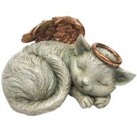 Pet Memorial Angel Cat Sleeping Cremation Urn Memorial Statue Bottom Load 30 Cubic Inch
