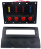 12V 4 Gang LED Indicator Boat Rocker Switch Panel Circuit Breaker Auto Fuses