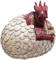 ABZ Brand Legend of Dragon Fantasy Fire Red Dragon in Egg Statue Figurine