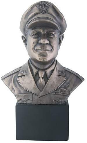 YTC Summit Antique Bronze Finish Doolittle US Military Head and Bust Statue, Multi Color