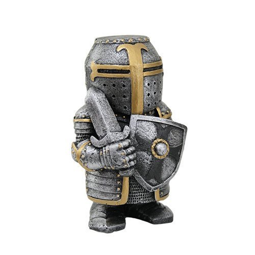 4.5 Inch Armored Medieval Knight with Sword and Shield Statue Figurine
