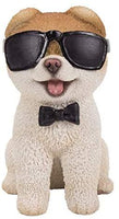 Pacific Giftware PT Short Hair Boo Dog with Black Sunglasses Home Decorative Resin Figurine