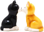 Hand Painted Ceramic Magnetic Salt and Pepper Shaker Set- Kittens