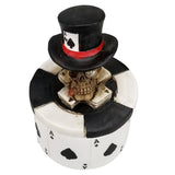 Botega Distributing Poker Chips Ace of Spades Trinket Box Human Skull Top Hat Vegas