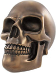 PTC 5.38 Inch Polished Bronze Finish Skeleton Skull Statue Figurine