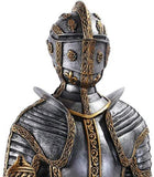 Pacific Giftware Medieval Times King's Royal Guardian Knight in Shining Armor Sword and Shield Statue 22 Inch