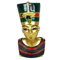 12pcs Ancient Egyptian Removable Miniature Figurine Set w/ Pyramid Display- King Tut, Nefertiti, Anubis, Isis, Bastet, Horus