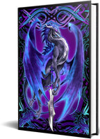 Dragon Fantasy Storm Blade Purple Dragon Embossed Journal Diary Notebook with Strip 6" X 8"