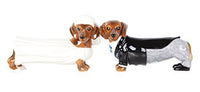 Pacific Giftware Lovely Wedding Bride and Groom Doxies Salt and Pepper Shaker Set Cute Dachshund Wiener Dog Tabletop Decoration SP Set