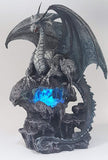 Pacific Giftware 12" h Quiksilver Dragon with LED Light Fronze Blue Crystal