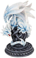 PTC 9 Inch White Dragon Growling on a Tribal Structure Statue Figurine