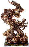 Pacific Giftware Oriental Fengshui Dragon Holding Orb Cast Metallic Finish Auspicious Sculptural Collectible 10 inch H