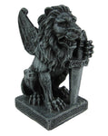Roaring Lion Gargoyle W/ Sword Statue Figure