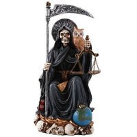 Pacific Giftware Santa Muerte Saint of Holy Death Seated Religious Statue 9 Inch