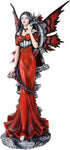 Pacific Giftware Auspicious Red Dragon Fairy With Fantasy Dragon Collectible Figurine 12.25 Inch Tall