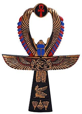 Pacific Giftware PT Egyptian Ankh Symbol Wings Scarab Eye of Horus Resin Collectible Figurine