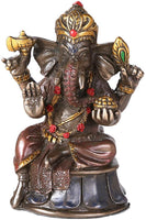 Pacific Giftware Mini Hindu God Ganesha Cold Cast Bronze Figurine Ganesh Hindu Elephant God of Success