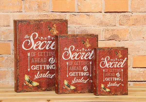 Pacific Giftware The Secret of Getting Ahead is Getting Started Decorative Book Boxes Diversion Safe Set of 3