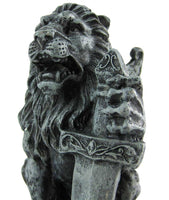 Roaring Lion Gargoyle W/ Sword Statue Figure