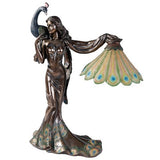 Decorative Art Nouveau Elegant Peacock Goddess Table Lamp LED 18.5 Inch