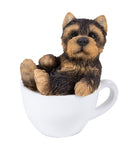 Pacific Giftware Yorkie Puppy Adorable Mini Teacup Pet Pals Puppy Collectible Figurine 3.25 Inches