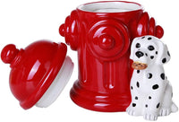 Pacific Giftware Firehouse Dalmatians and Fire Hydrant Ceramic Cookie Jar Kitchen Counter Decor 8.5 Inch Tall