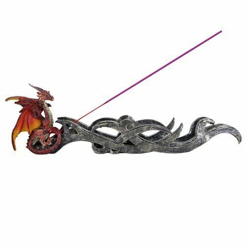Small Winged Red Dragon Incense Burner