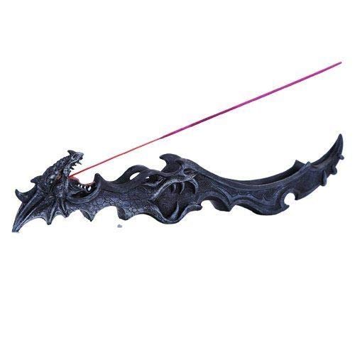 Dark Finish Dragon Sleeping Statue Incense Burner
