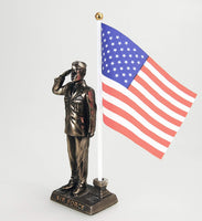 Pacific Giftware US Air Force Cold Cast Bronze Officer Salute Stars and Stripes Honoring America's Finest Desktop Collectible Pen Holder