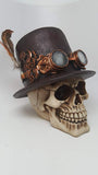 Pacific Giftware Steampunk Feathered Top Hat Skull with Steampunk Goggles Collectible Figurine Skull Decor
