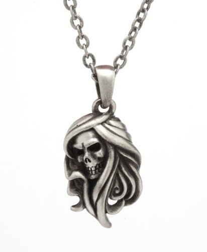 Lead-free pewter Necklace - Reaper Skull