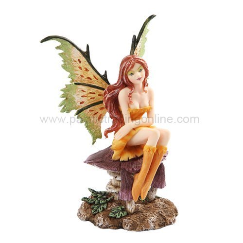 *New* 2013 Amy Brown Fantasy Little Mae Faery Mushroom Fairy Statue Enchanted 6"h Figurine