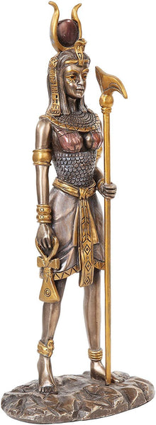 12.75 Inch Egyptian Hathor Mythological Bronze Finish Statue Figurine