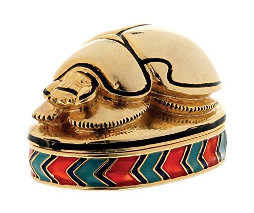 YTC Scarab Jeweled Box - Collectible Egyptian Decoration Jewelry Container